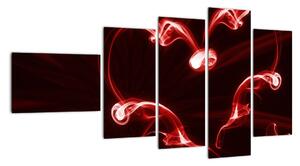 Abstraktní obraz - červené srdce (110x60cm)