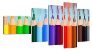 Obraz barevných pastelek (110x60cm)
