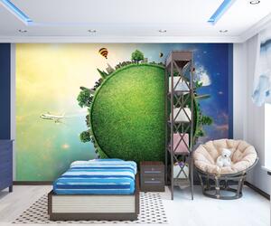 Malvis ® Tapeta Abstrakt zelená planeta Vel. (šířka x výška): 288 x 200 cm