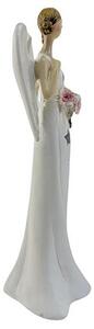 Anděl svítící s květinou a rukou na hrudi, 26 cm, polyston PRODEX KH21B792226B