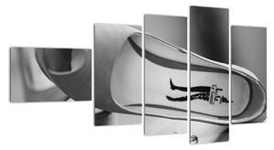 Dívčí střevíčky - černobílý obraz (110x60cm)
