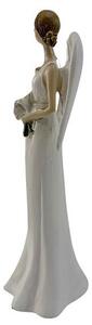 Anděl svítící s květinou a rukou na hrudi, 26 cm, polyston PRODEX KH21B792226B
