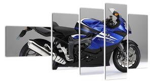 Obraz modrého motocyklu (110x60cm)