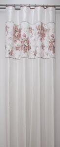 Vintage závěsy bílé barvy s květovaným vzorem Šířka: 140 cm | Délka: 250 cm (v sadě 1 kus)