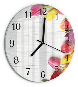 Skleněné nástěnné hodiny Tulipány zsoc-fi30-00178962