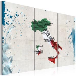 Obraz - Map of Italy - triptych