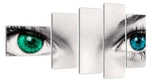 Obraz - detail zelených očí (110x60cm)