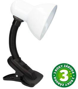Stolní lampa s klipem na 1 žárovku E27 max 40W, bílá, Bunto, 3 roky záruka