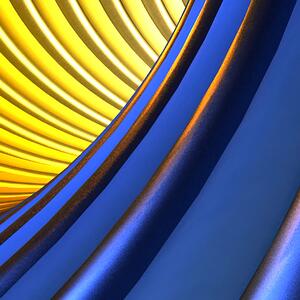 Malvis ® Tapeta Modro-zlatá spirála Vel. (šířka x výška): 144 x 105 cm