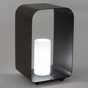 Černá kovová zahradní stolní LED lampa Bizzotto Rinley 45 cm