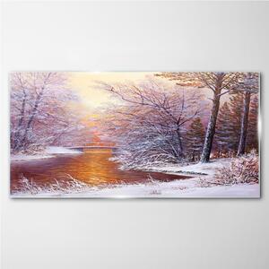 Obraz na skle Obraz na skle Zimní malba stromů
