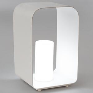 Bílá kovová zahradní stolní LED lampa Bizzotto Rinley 45 cm