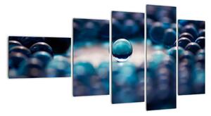 Obraz modré skleněné kuličky (110x60cm)