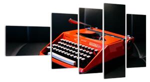 Obraz červeného psacího stroje (110x60cm)