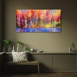 Obraz na skle Obraz na skle Barevné stromy malování