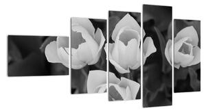 Černobílé květy (110x60cm)