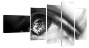 Černobílý obraz - detail oka (110x60cm)