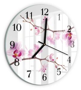 Skleněné nástěnné hodiny Orchidej zsoc-fi30-00171198