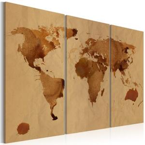 Obraz - The World painted with coffee - triptych