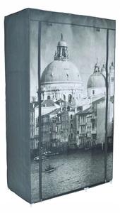 ViaDomo Via Domo - Látková šatní skříň Venice - šedá - 100x170x50 cm