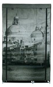ViaDomo Via Domo - Látková šatní skříň Venice - šedá - 100x170x50 cm