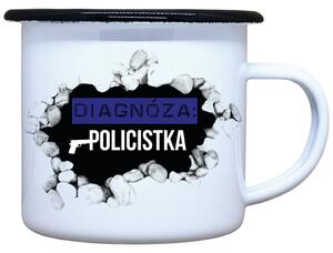 Vtipný plecháček s potiskem policistka Objem: 330 ml