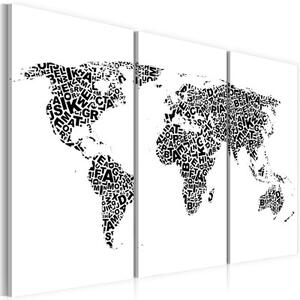 Obraz - The World map - alphabet - triptych