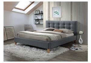 Čalouněná postel WALKER + rošt, 90x200, šedá/dub