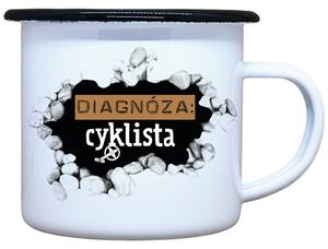 Smaltovaný plecháček s potiskem Cyklista Objem: 330 ml