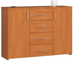 Komoda do obývacího pokoje K45 110 cm 2 dvířka 4 zásuvky moderní skříňka olše