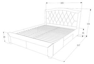 Čalouněná postel KARMEN Velvet, 160x200, zelená tap. 119