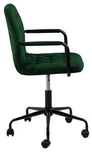 Scandi Tmavě zelená sametová konferenční židle Corey