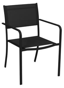 Elegantní kovové zahradní křeslo - černé