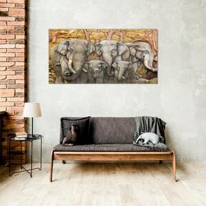 Obraz na skle Obraz na skle Zvířata stromů slonů