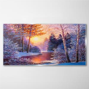 Obraz na skle Obraz na skle Snow River Sunset River
