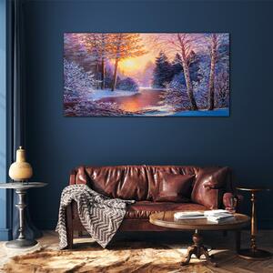Obraz na skle Obraz na skle Snow River Sunset River