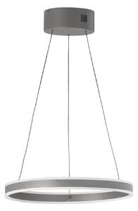 FISCHER & HONSEL Závěsné světlo LED Silvio, Ø 50 cm, pískově šedé, kov,, stmívatelný, Hliník / šedá / zinek, Obývací pokoj / jídelna, kov, Moderní