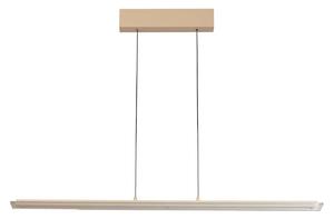 FISCHER & HONSEL LED závěsné světlo Torvi, písková/bílá, délka 115 cm,, stmívatelný, Krémová / jantar, Obývací pokoj / jídelna, kov, Moderní