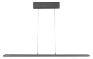 FISCHER & HONSEL LED závěsné světlo Torvi, pískově šedá/kouřově šedá, délka 115 cm,, stmívatelný, Hliník / šedá / zinek, Obývací pokoj / jídelna, kov, Moderní