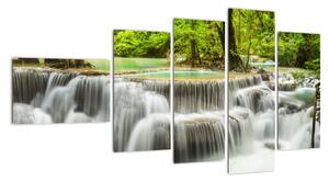 Obraz lesních vodopádů (110x60cm)