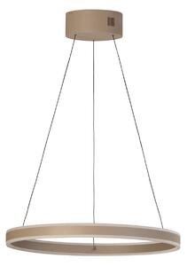 FISCHER & HONSEL Závěsné světlo LED Silvio, Ø 60 cm, greige, kov,, stmívatelný, Obývací pokoj / jídelna, kov, Moderní