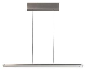 FISCHER & HONSEL Závěsné světlo LED Torvi, délka 135 cm, niklová/bílá,, stmívatelný, Hliník / šedá / zinek, Obývací pokoj / jídelna, kov, Moderní