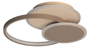FISCHER & HONSEL LED stropní svítidlo Tomo, šedohnědá/písková, 40 cm, kov,, stmívatelný, Krémová / jantar, Obývací pokoj / jídelna, kov, Moderní