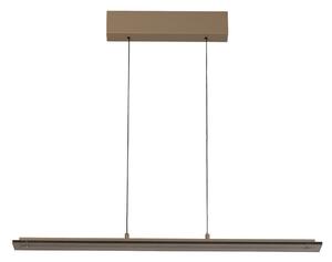 FISCHER & HONSEL Závěsné světlo LED Torvi, greige/kouřově šedá, 88 cm, kov/sklo, stmívatelný, Krémová / jantar, Obývací pokoj / jídelna, kov, Moderní
