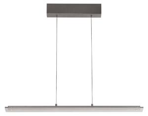 FISCHER & HONSEL Závěsné světlo LED Torvi, pískově šedá/kouřově šedá, 88 cm kov/sklo, stmívatelný, Hliník / šedá / zinek, Obývací pokoj / jídelna, kov, Moderní