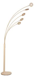 FISCHER & HONSEL LED stojací lampa Dent, písková barva, výška 225 cm, 5-flg., stmívatelný, Krémová / jantar, Obývací pokoj / jídelna, kov, Moderní, stojací lampa