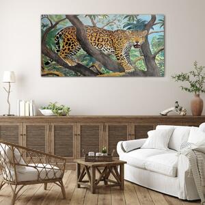 Obraz na skle Obraz na skle Jungle strom zvířecí kočka