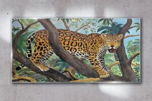 Obraz na skle Obraz na skle Jungle strom zvířecí kočka