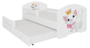 Dětská postel MOSES II se zábranou, 160x80, vzor m1, kočička