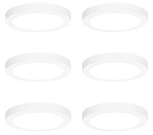 Sada 6 zapuštěných nebo povrchových bodových svítidel bílá 18 cm vč. LED 3-krokové stmívání do tepla - Trans